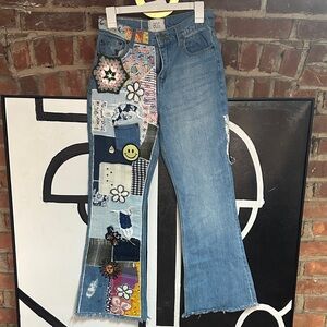 BDG Multicolor Patchwork Flare Jeans